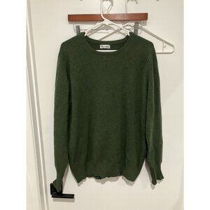 Brosbi Men's 100% Geelong Lambswool Sweater, Green, Large